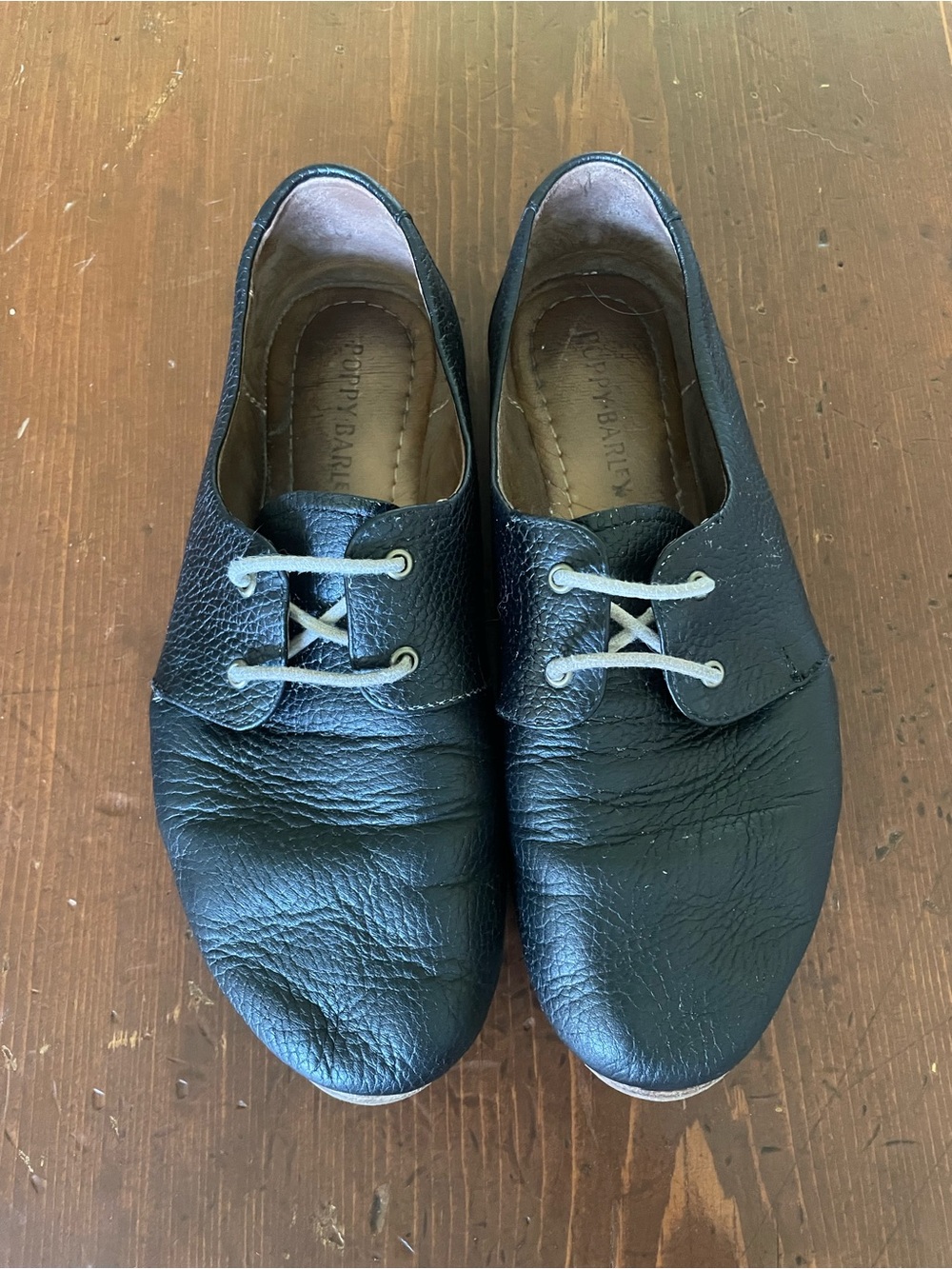 Poppy Barley Women’s Black Leather Slip On Shoes